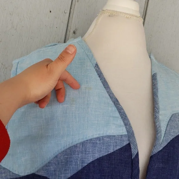 Vintage Vest Floral Flower Trees Mountains River Lake - Picture 11 of 16